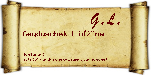 Geyduschek Liána névjegykártya